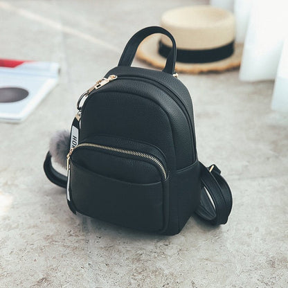 Retro Wild Fashion Mini Fur Ball Backpack Women
