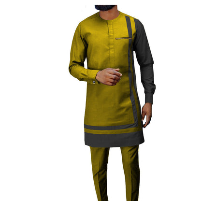 African Ethnic Printing Batik Cotton Men's Suit