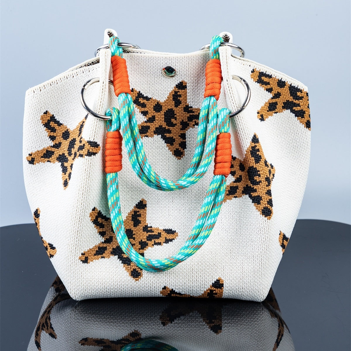 Knitted Tote Bag Commuter-friendly Handbag Simple Style