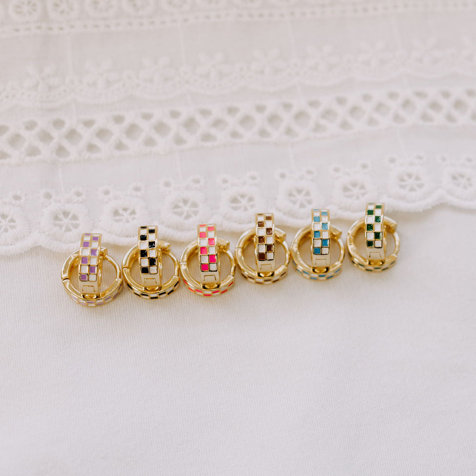 Brown & White Checkered Hoops