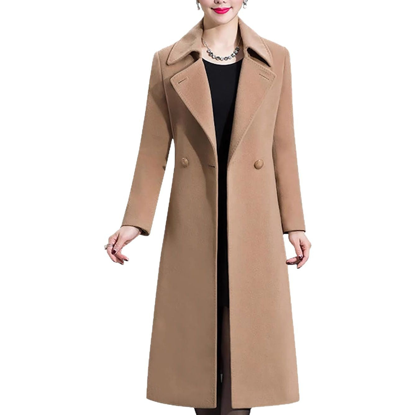 Winter Double-breasted Lapel Long Coat
