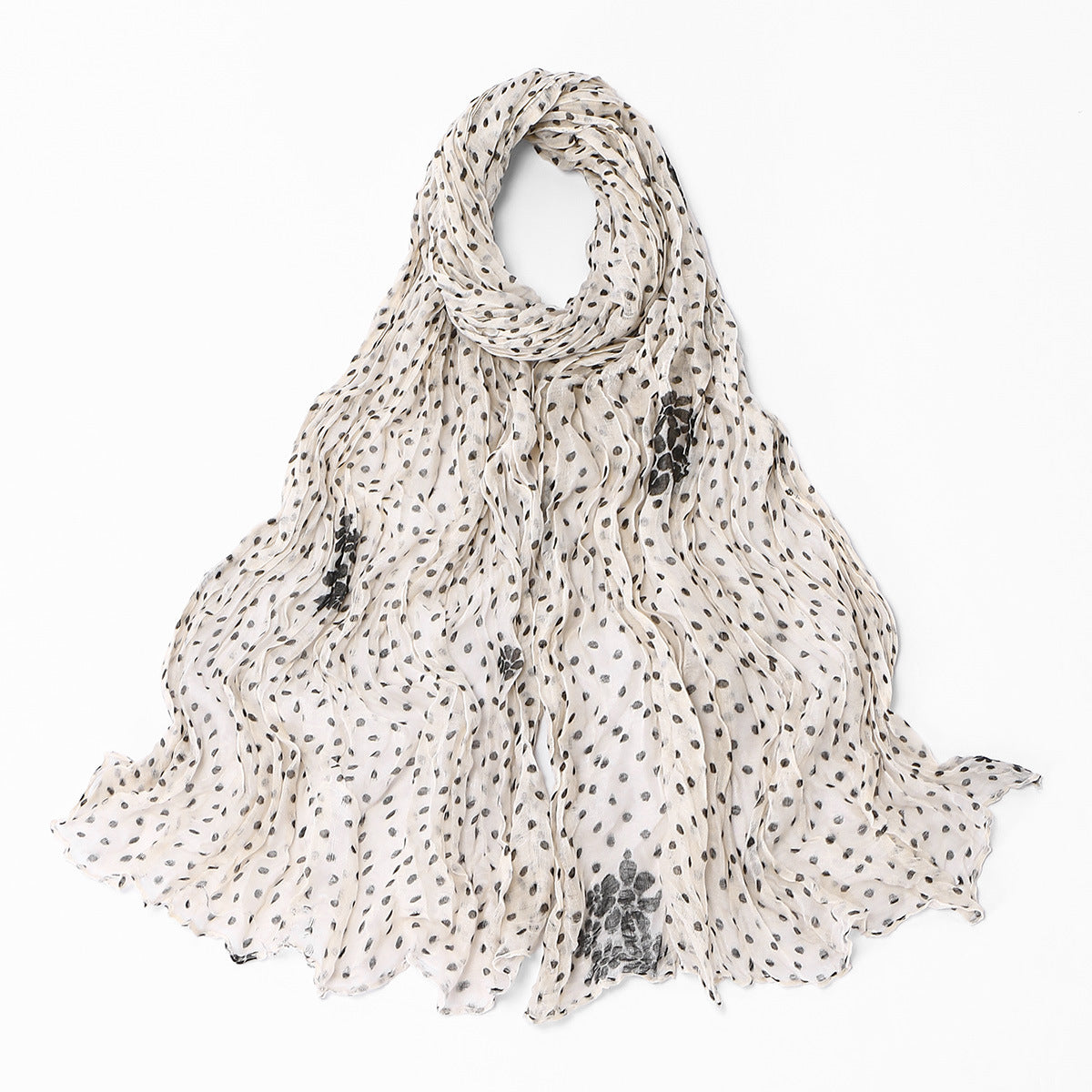 Twisted-pattern Cotton-linen Long Scarf Womens Outerwear Shawl