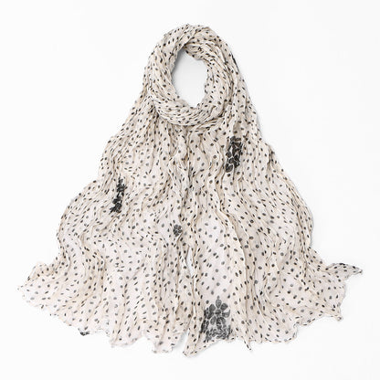 Twisted-pattern Cotton-linen Long Scarf Womens Outerwear Shawl