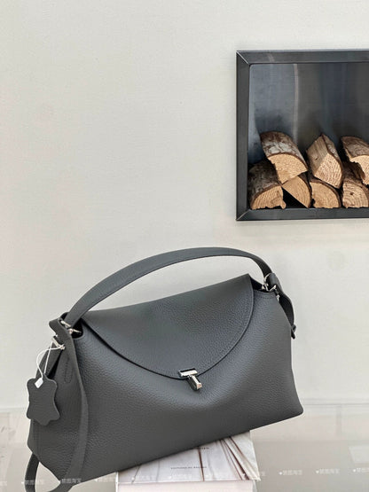 Genuine Leather Women's Bag, Cross-border High-end T-shaped Lock, Large-capacity Shoulder And Handbag, Top-layer Cowhide Underarm Bag