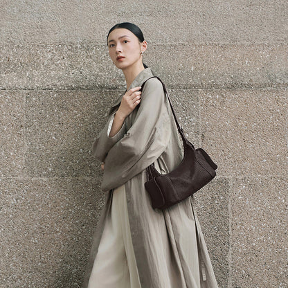 Vegetable-Tanned Full-Grain Leather Crossbody Shoulder Bag