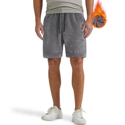 Mens SpringAutumn Coral-Fleece Sports-Style Casual Plus-Size Shorts