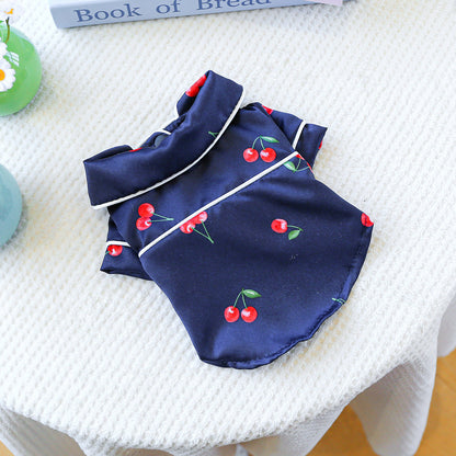 Wholesale Pet Dogcat Clothes Small Dog Puppy Clothing Cherry Pajamas