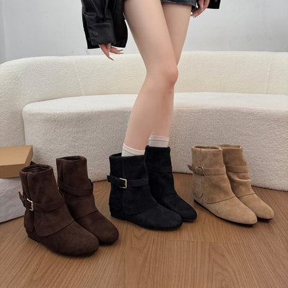 Retro Suede Western Cowboy Boots, Ankle Boots, Korean Style