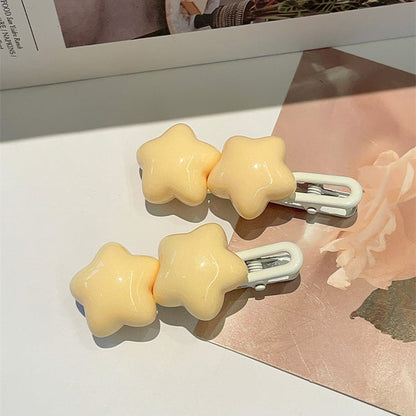 Yellow Fat Star Hair Clip Side Clip Headpiece