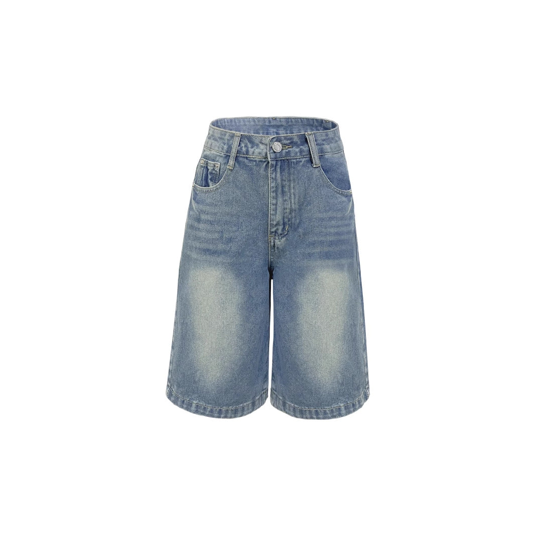 Womens Loose-Fit Casual Wide-Leg Denim Shorts