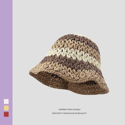 Rainbow Straw Bucket Hat Bucket Hat