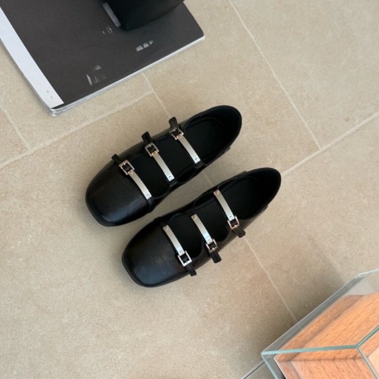 Retro Mary Jane Shoes, Shallow Mouth Single Shoe, Flat Bottomed Small Leather Shoes