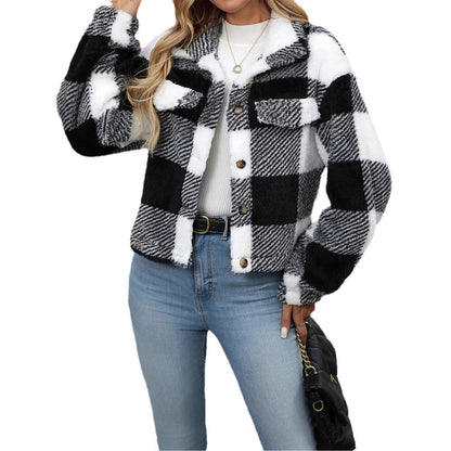 Plaid Double-sided Fleece Short Coat