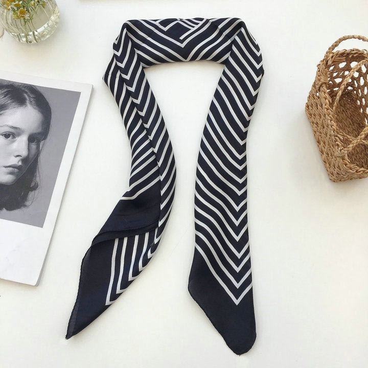 Womens Silk Small Square Scarf Hairband