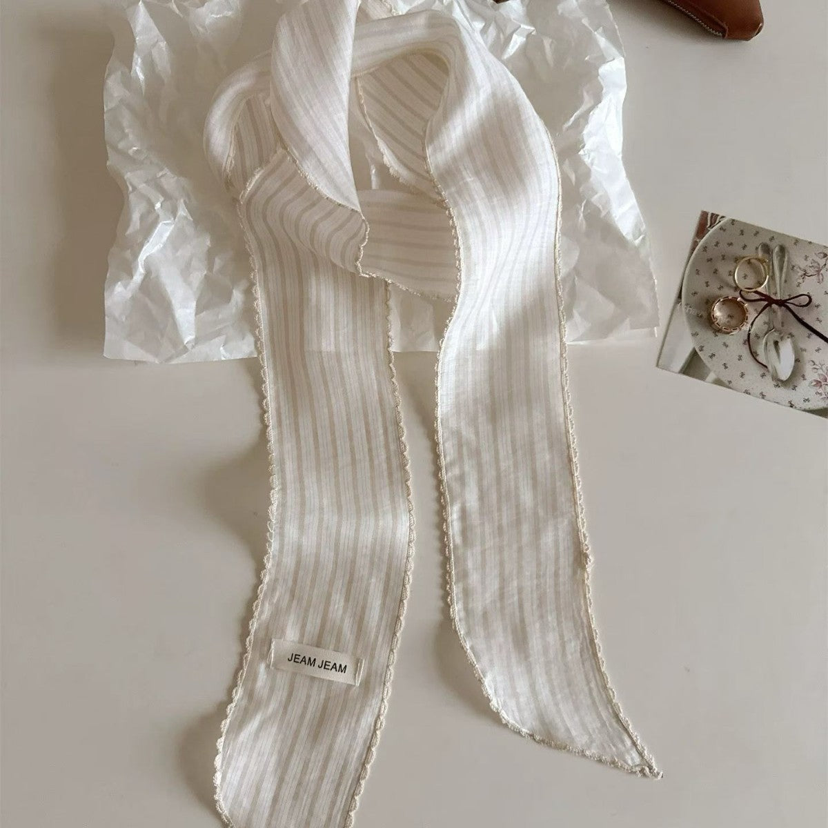 Korean-style Retro Floral Long Silk Scarf