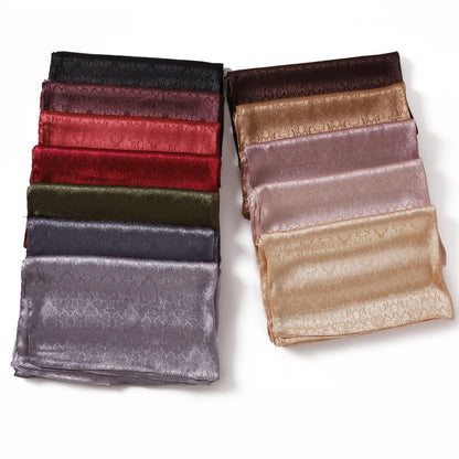 Womens Satin Patterned Jacquard Headscarf