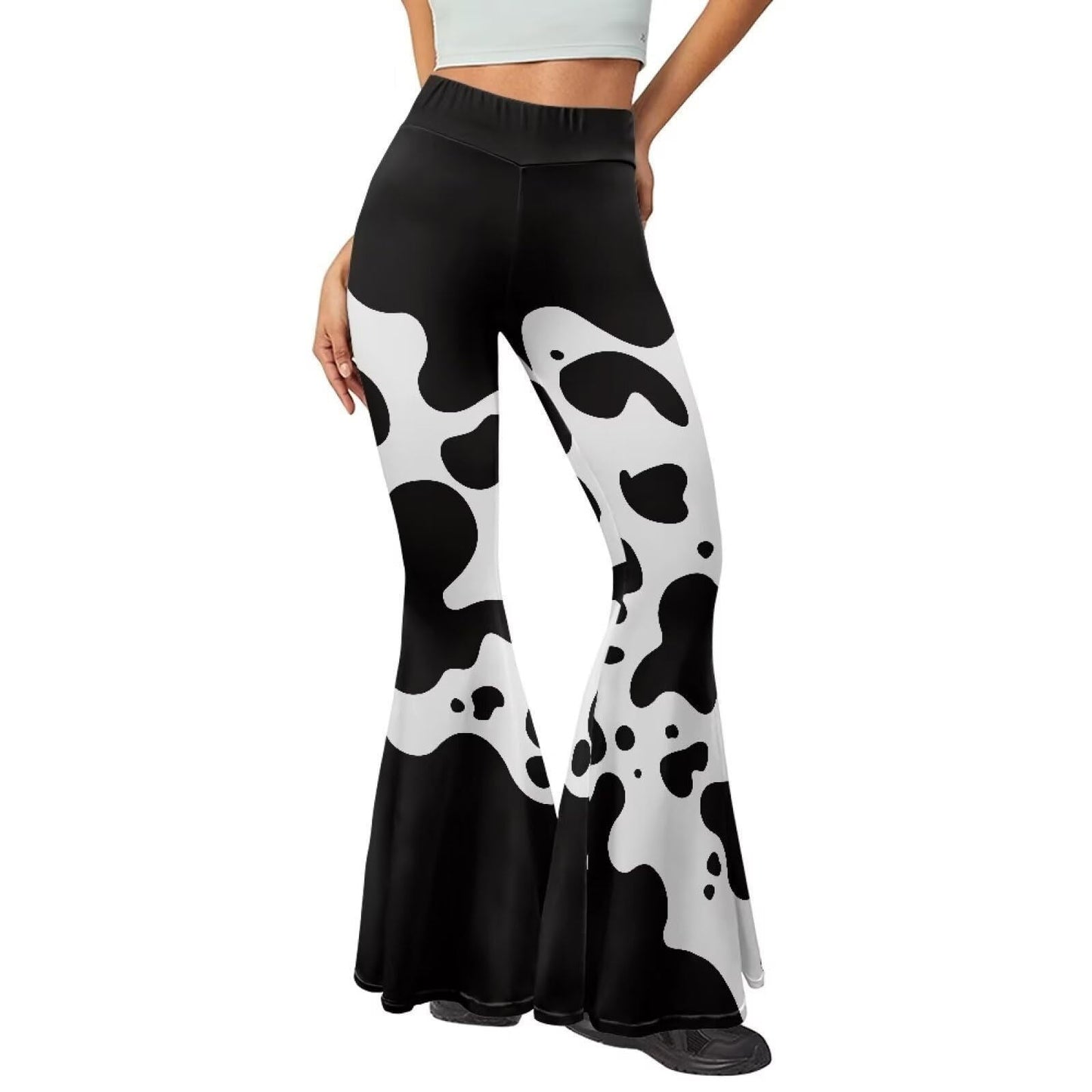 Leopard-print Hip-lifting Tight Leggings Straight-leg Bootcut Pants
