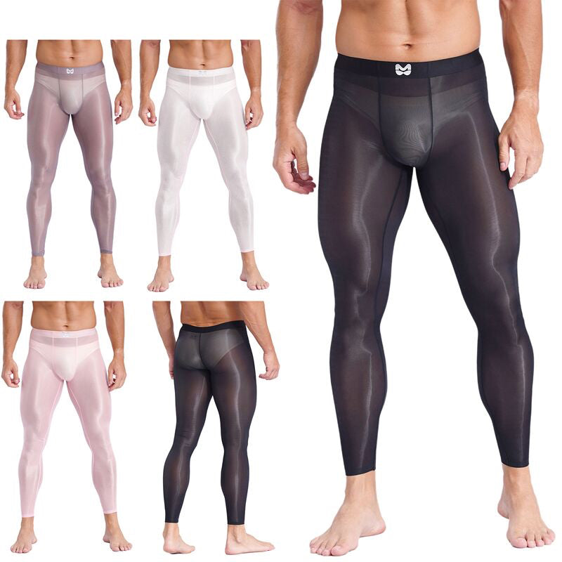 Ice Silk Nude Feel Yoga Pants Thin Men's Long Johns