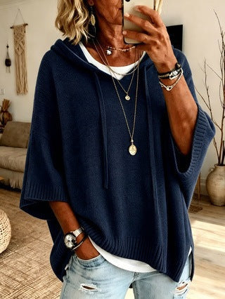 New Knitted Hooded Drawstring Sweater Sweatshirt Knit Outerwear For European And American Women For Amazon Independent Site 2026
