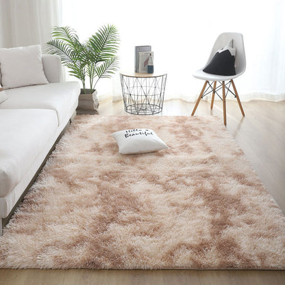 Silk Hair Tie-dyed Carpet Hair Plush Living Room Bedroom And Household