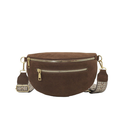 Jacquard Webbing European And American Style PU Leather Crossbody Bag