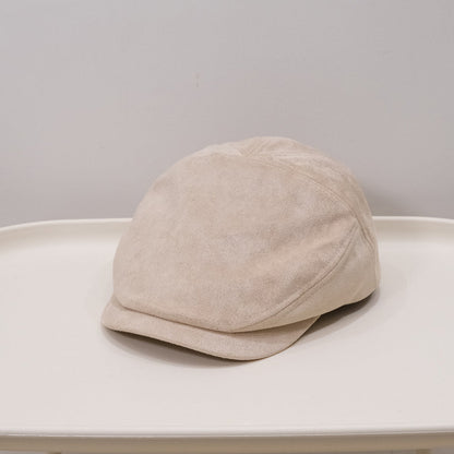 Korean Version Retro Autumn-winter Matte Soft-fur Short Brim British Casual Hat, Versatile And Flattering For Face Shape, Forward-facing Hat