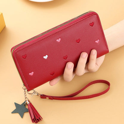 Cute Mini Embroidered Long Wallet For Women