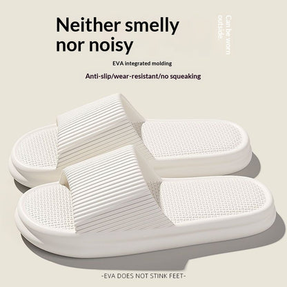 Minimalist Home-use Bathroom Slippers With A Plush Cushioned Feel For Men