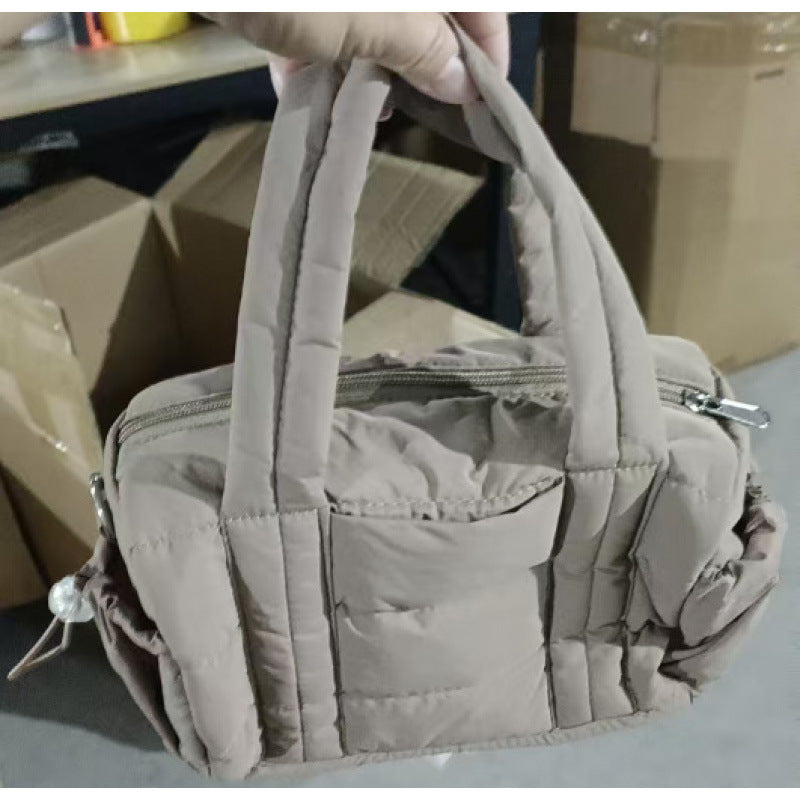 Puffed Quilted Mini Fitness Bag With Detachable Shoulder Strap