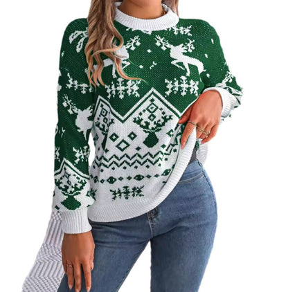 2025 Deer Pattern Hoodie, Women's Christmas Sweater