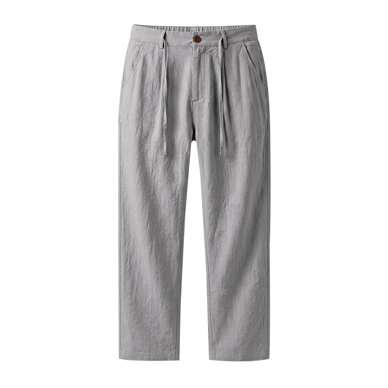 Loose-fit Mens Casual Straight-leg Trousers