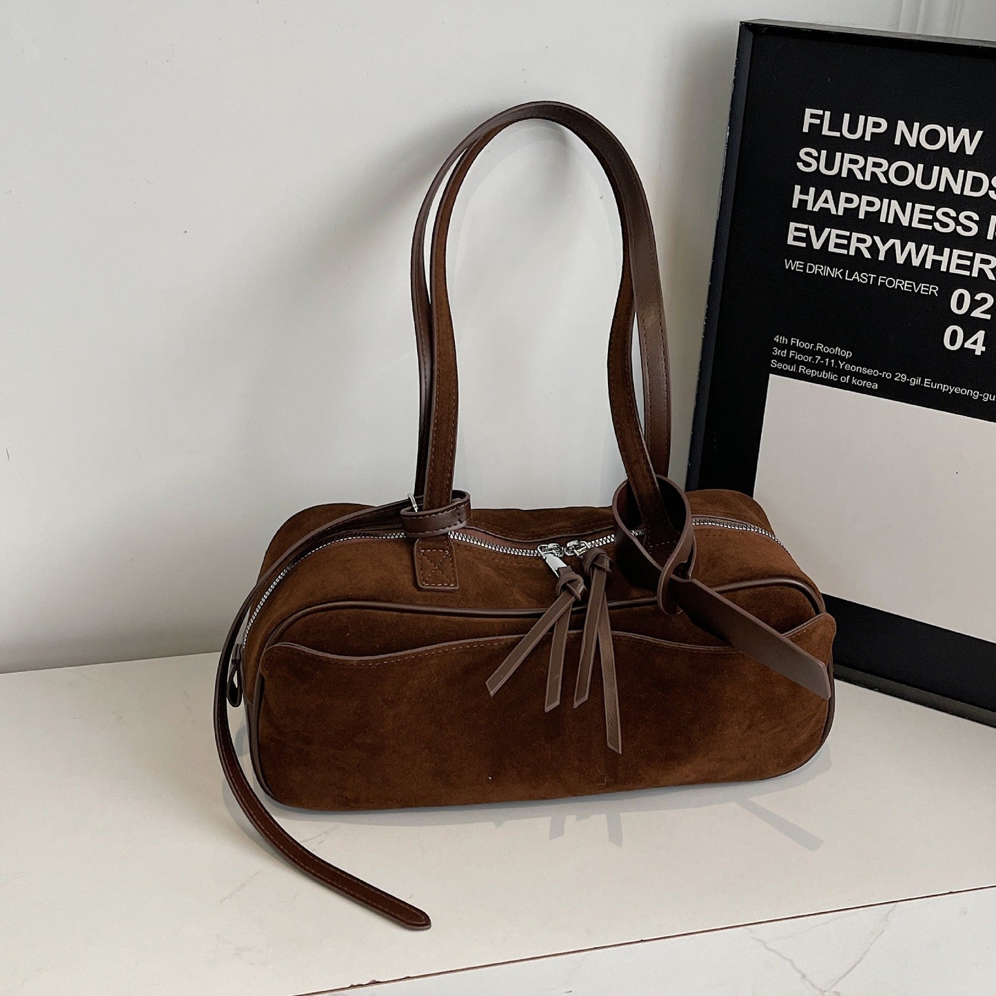 Womens Simple Bowling Handbag Shoulder Bag
