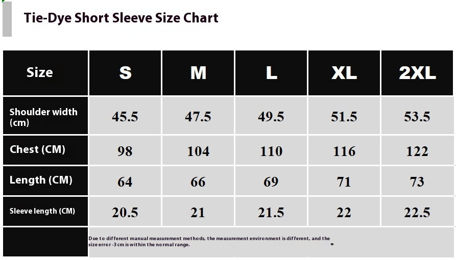 Women's Tie-dyed Printed Short Sleeve