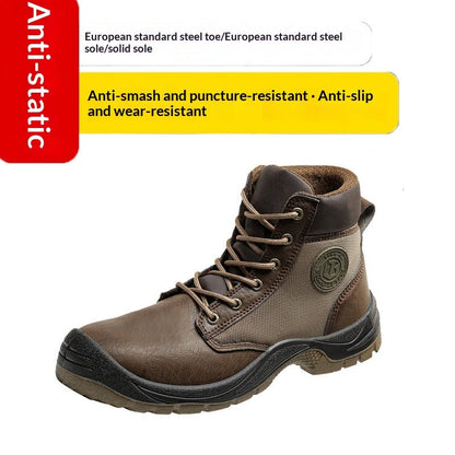 Men's Static Safety Boots - Anti-Puncture And Impact Protection, High-Top Leather