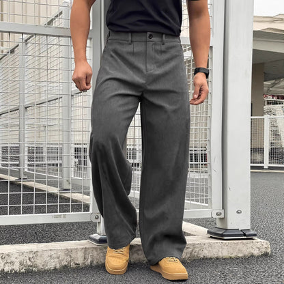 Mens Plus-Size Casual Corduroy Trousers
