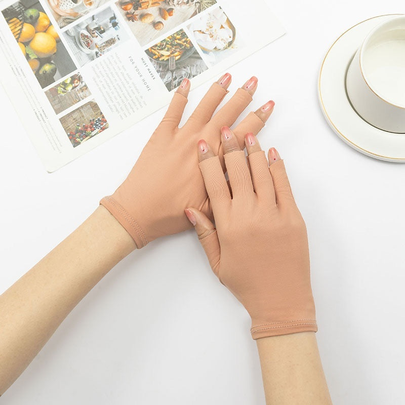 Multifunctional Half-Finger Sun-Protective Nail Art Gloves For Women