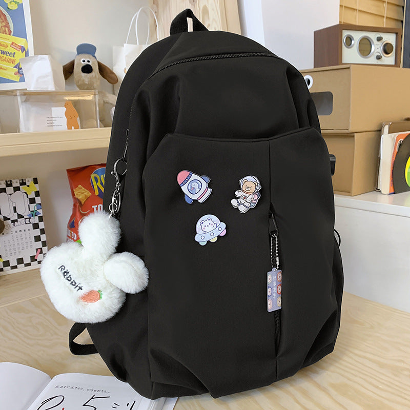 New Girls' Simple Solid Color Backpack