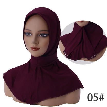 Womens Modal Cotton Headscarf Cap With Three Buttons