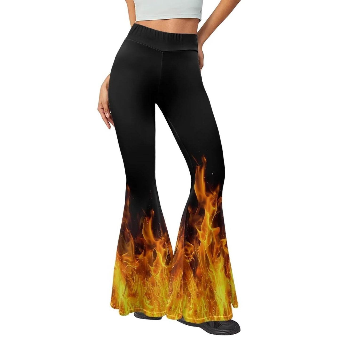 Leopard-print Hip-lifting Tight Leggings Straight-leg Bootcut Pants