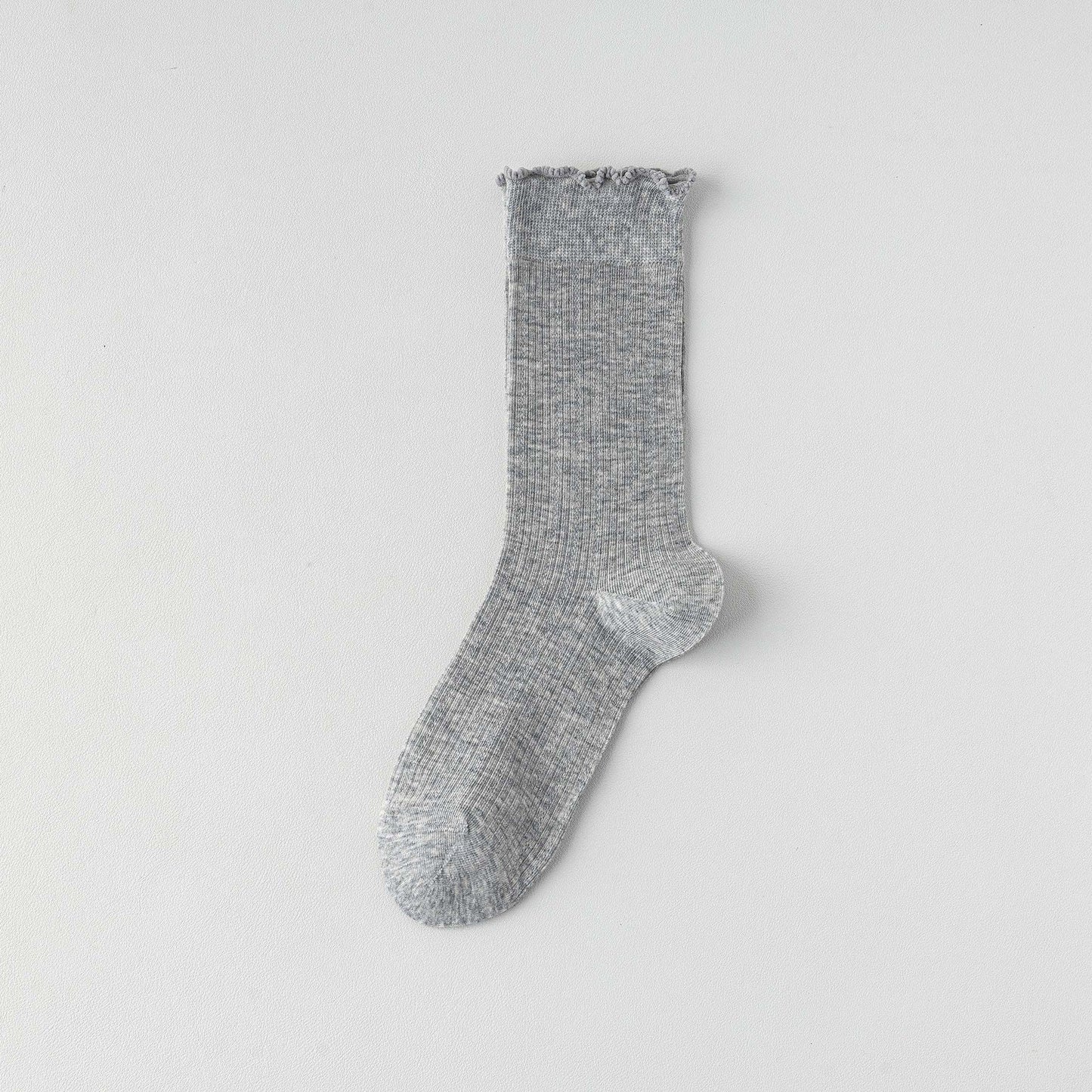Womens Socks Solid Color Mid-calf Length Summer Thin Style Pure Cotton