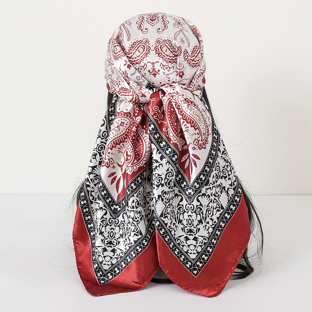 Classic Satin Womens Shawl Headscarf And Scarf