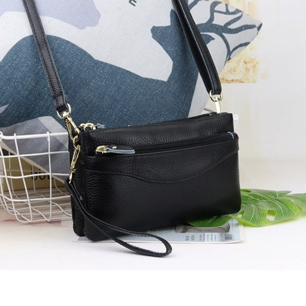 Womens Small Crossbody Bag With Multiple Compartments Made Of Full-Grain Leather