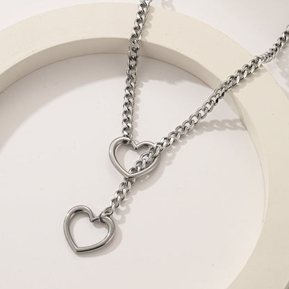Gothic Cuban Adjustable Love Heart Necklace