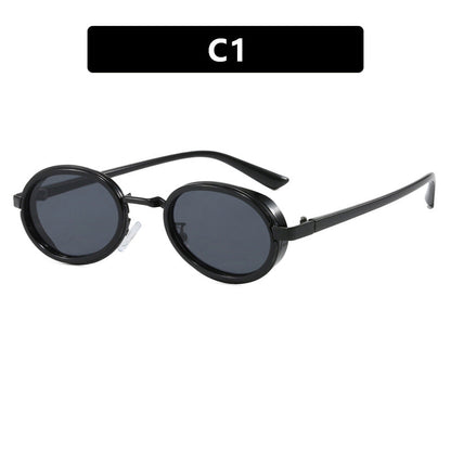 Oval Small-frame Sunglasses Steampunk Metal Sunglasses