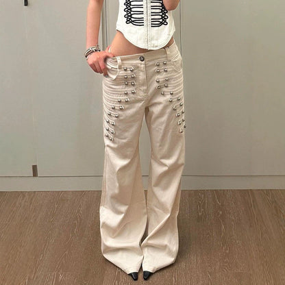 American-style Retro Metal-button Designer Jeans
