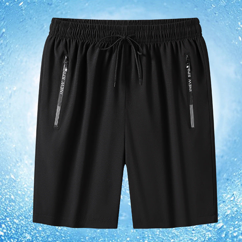 Men's Shorts Summer New Cross-border Ice-cool Four-sided Elastic Outer Wear Pants Casual Sports Pants Ice Silk Beach Pants