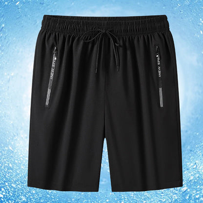 Men's Shorts Summer New Cross-border Ice-cool Four-sided Elastic Outer Wear Pants Casual Sports Pants Ice Silk Beach Pants