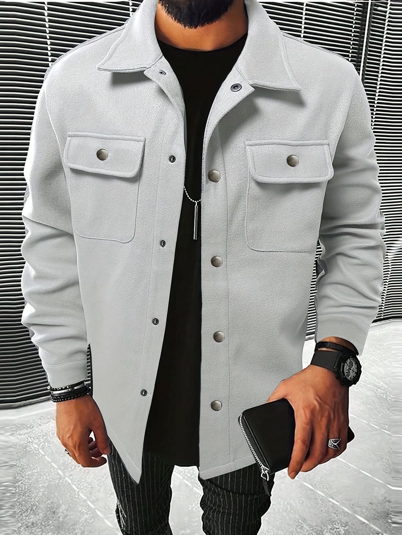 Notch-lapel Jacket Workwear Coat Mens