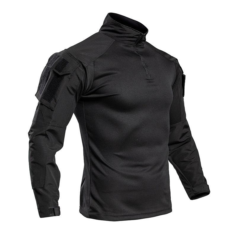 Frog Suit Camouflage Summer Long-Sleeved T-Shirt With Stand-Up Collar Sportswear Outdoor Leisure Sports Tactical Shirt