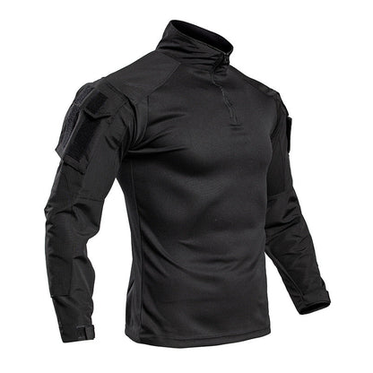 Frog Suit Camouflage Summer Long-Sleeved T-Shirt With Stand-Up Collar Sportswear Outdoor Leisure Sports Tactical Shirt